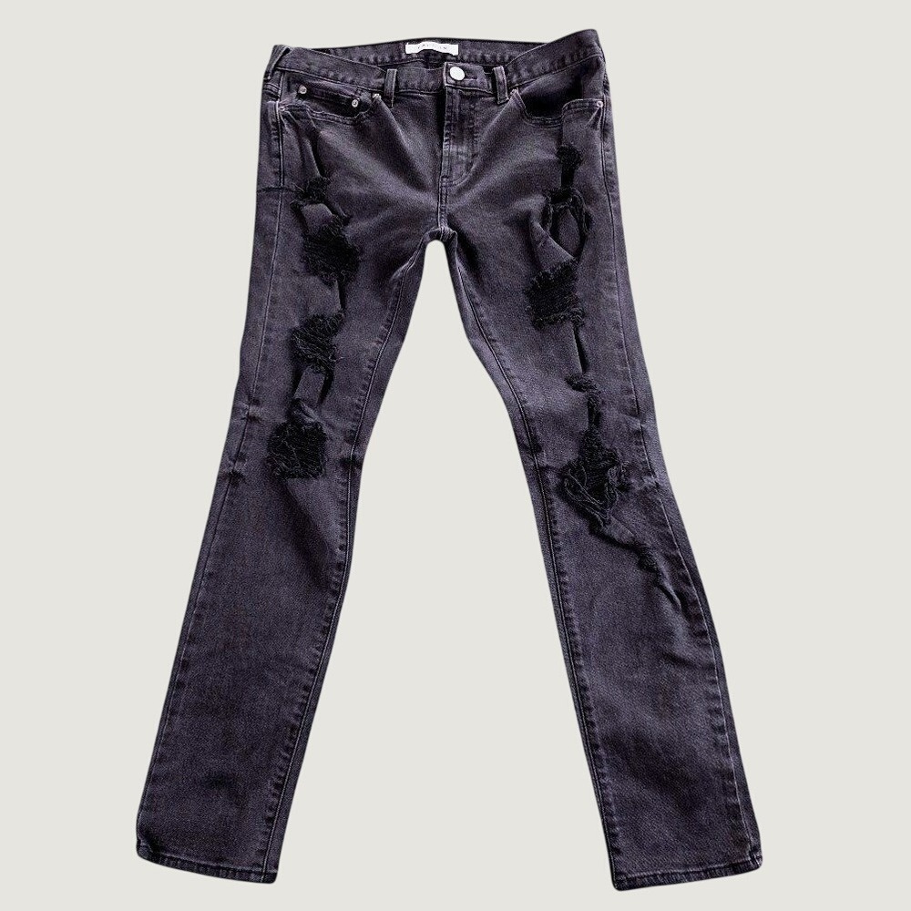 PacSun Skinny Jeans Mens 32x30 Black Excellent Distressed Ripped Denim
